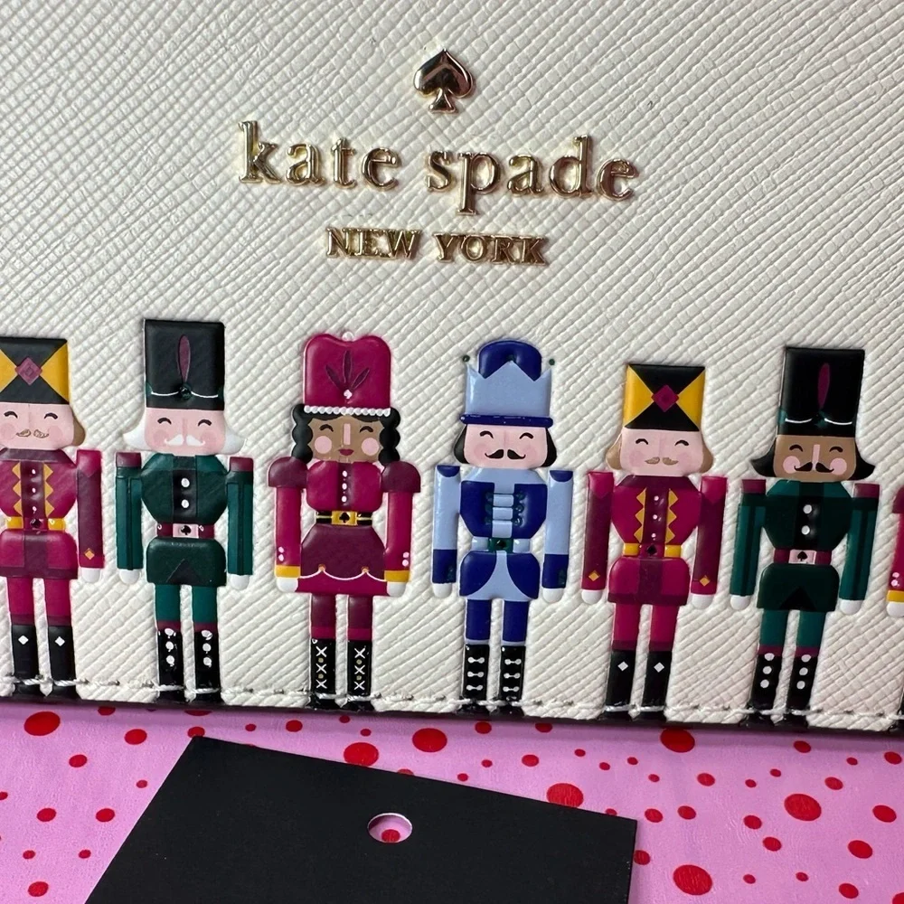 kate spade Oh What Fun! Nutcracker large slim cardholder NWT